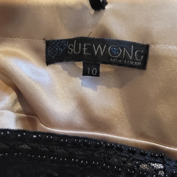 Elegant Black Beaded / Embroidered Dress - Picture 2 of 7